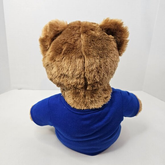 Build A Bear Happy Birthday Bear Plush Brown Teddy Blue T-Shirt Stuffed Animal - Picture 4 of 13